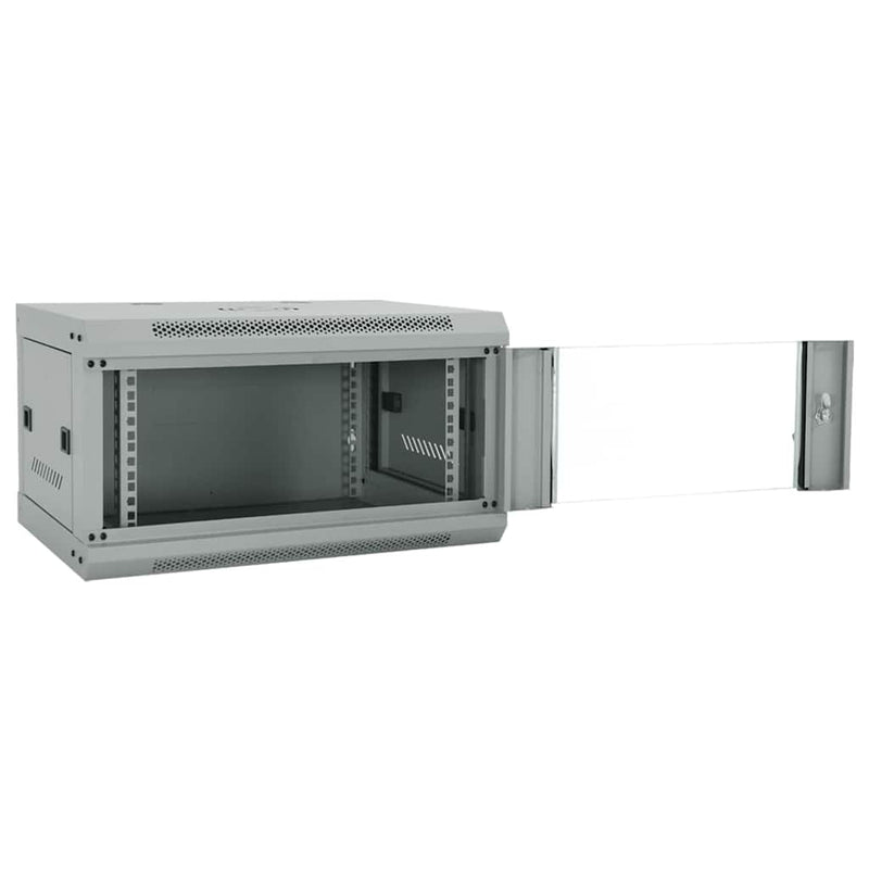 Afbeelding laden in galerijviewer, Vidaxl netwerk kabinet met opslag grijs 60 x 45 x 35 cm staal
