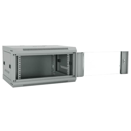Vidaxl netwerk kabinet met opslag grijs 60 x 45 x 35 cm staal