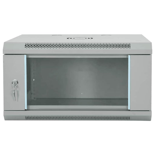 Vidaxl netwerk kabinet met opslag grijs 60 x 45 x 35 cm staal