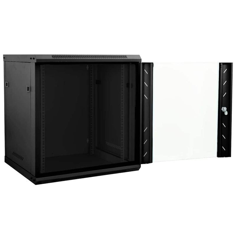 Afbeelding laden in galerijviewer, Vidaxl netwerk kabinet met opslag zwart 60 x 45 x 65 cm staal
