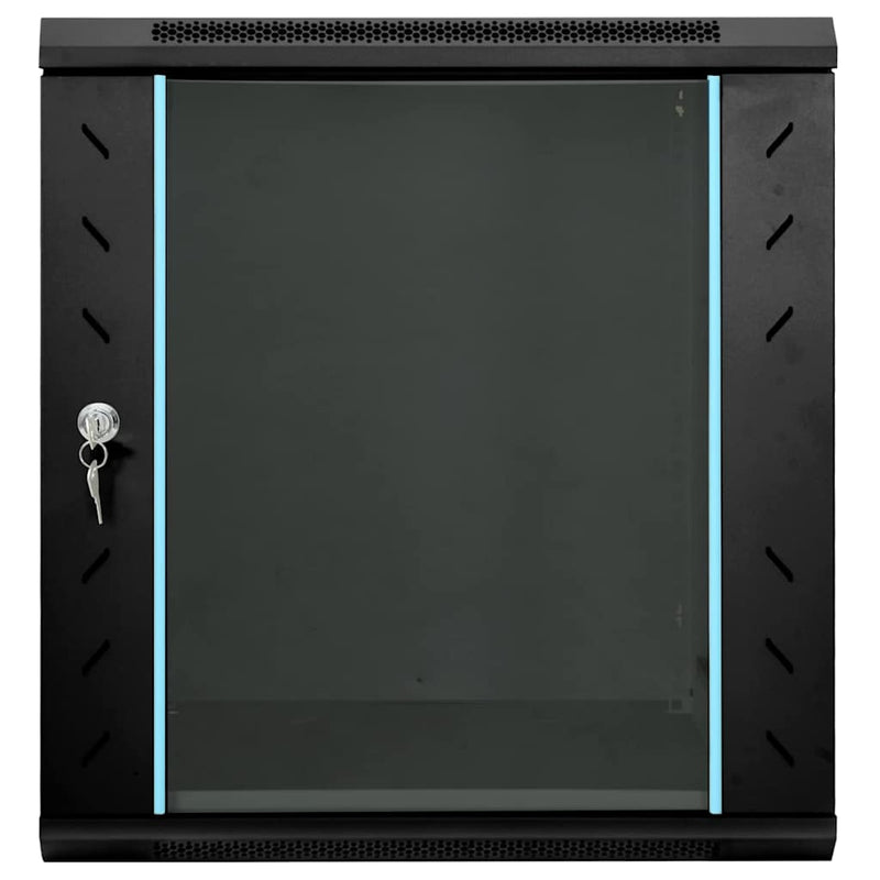 Afbeelding laden in galerijviewer, Vidaxl netwerk kabinet met opslag zwart 60 x 45 x 65 cm staal
