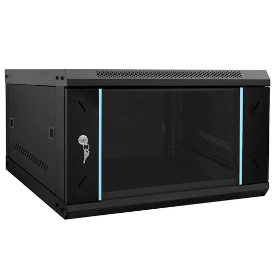 Vidaxl netwerk kabinet met opslag zwart 53 x 60 x 30 cm staal