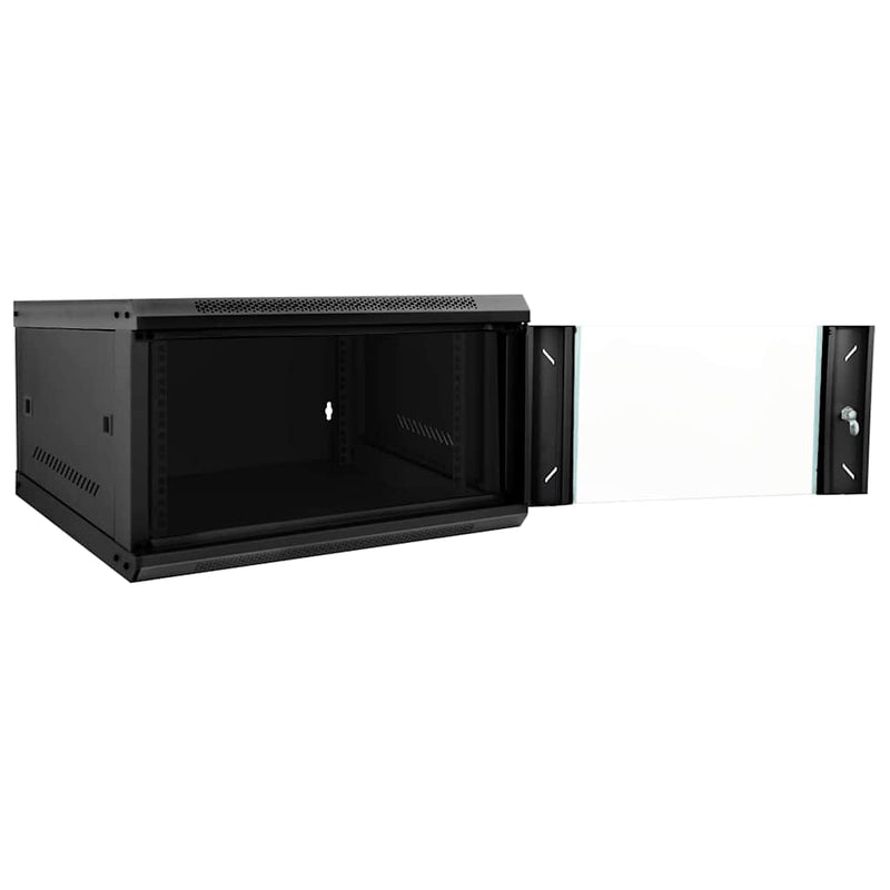 Afbeelding laden in galerijviewer, Vidaxl netwerk kabinet met opslag zwart 53 x 60 x 30 cm staal

