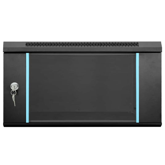 Vidaxl netwerk kabinet met opslag zwart 53 x 60 x 30 cm staal