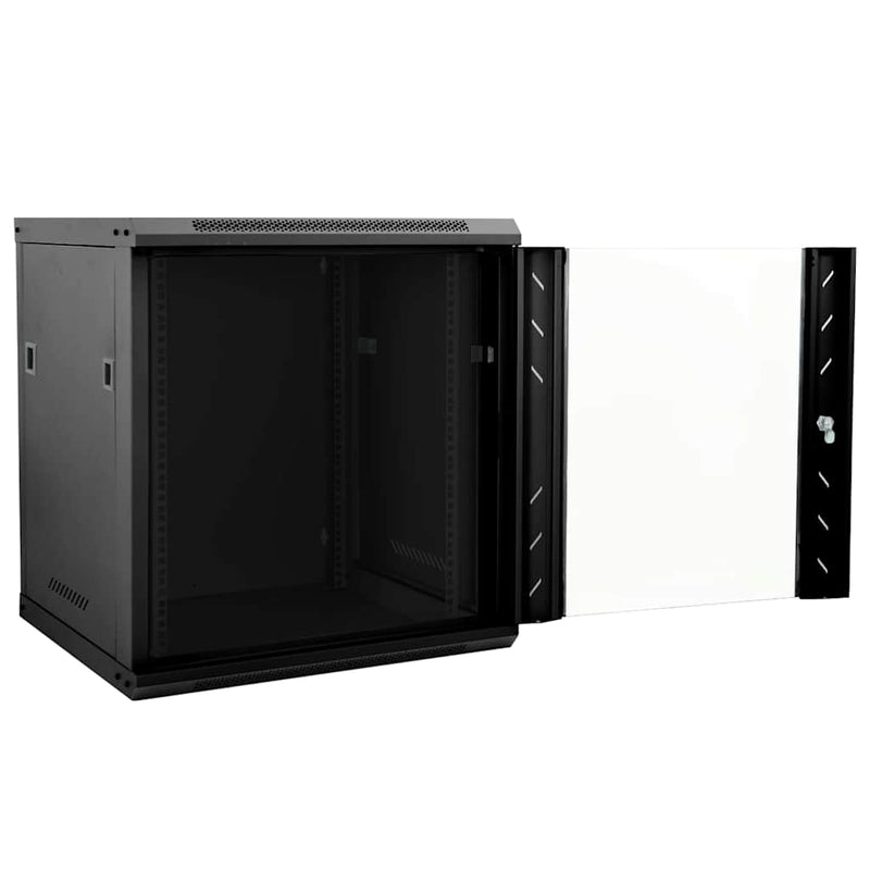 Afbeelding laden in galerijviewer, Vidaxl netwerk kabinet met opslag zwart 53 x 60 x 60 cm staal
