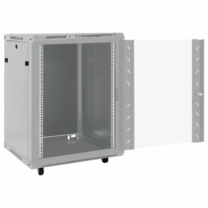 Afbeelding laden in galerijviewer, Vidaxl netwerk kabinet met opslag grijs 60 x 60 x 80 cm staal
