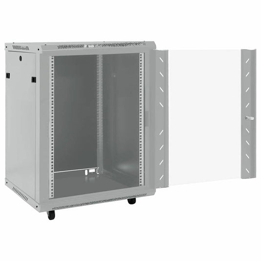 Vidaxl netwerk kabinet met opslag grijs 60 x 60 x 80 cm staal