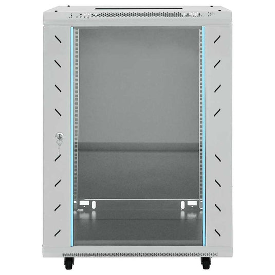 Vidaxl netwerk kabinet met opslag grijs 60 x 60 x 80 cm staal
