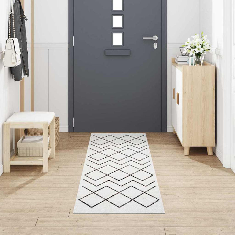 Afbeelding laden in galerijviewer, Vidaxl keuken vloerkleed wit 300 x 60 cm fluweel
