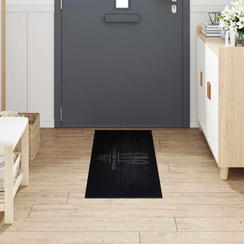 Afbeelding laden in galerijviewer, Vidaxl keuken vloerkleed zwart 150 x 45 cm 100% polyamide wasbaar
