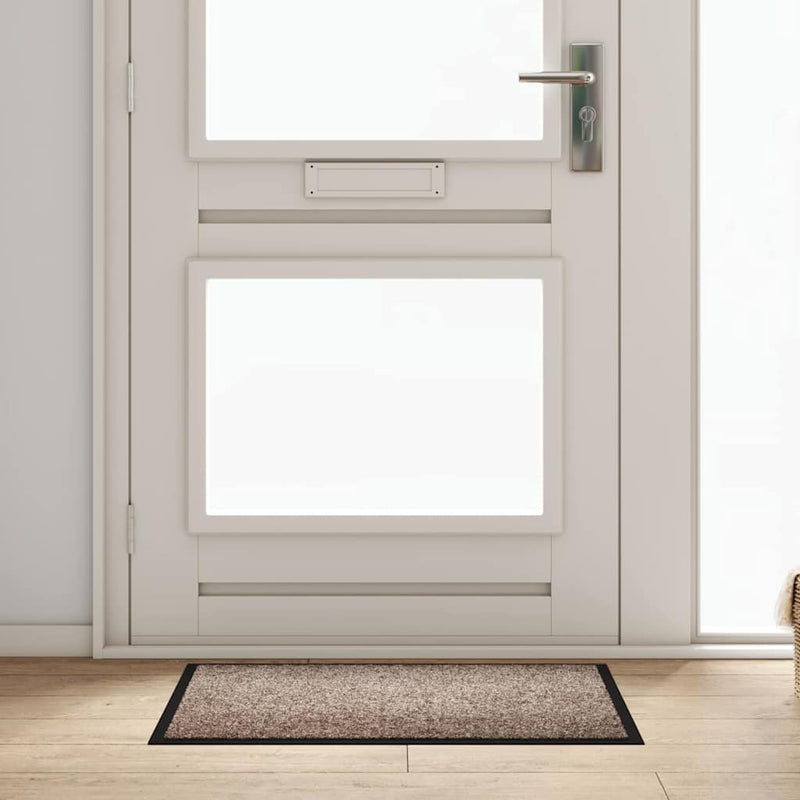 Afbeelding laden in galerijviewer, Vidaxl deurmat beige 60 x 80 x 1.2 cm teddy stof
