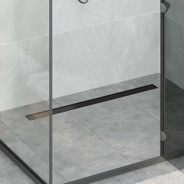 Vidaxl 2 in 1 doucheafvoer zwart 100 cm roestvrij staal 304