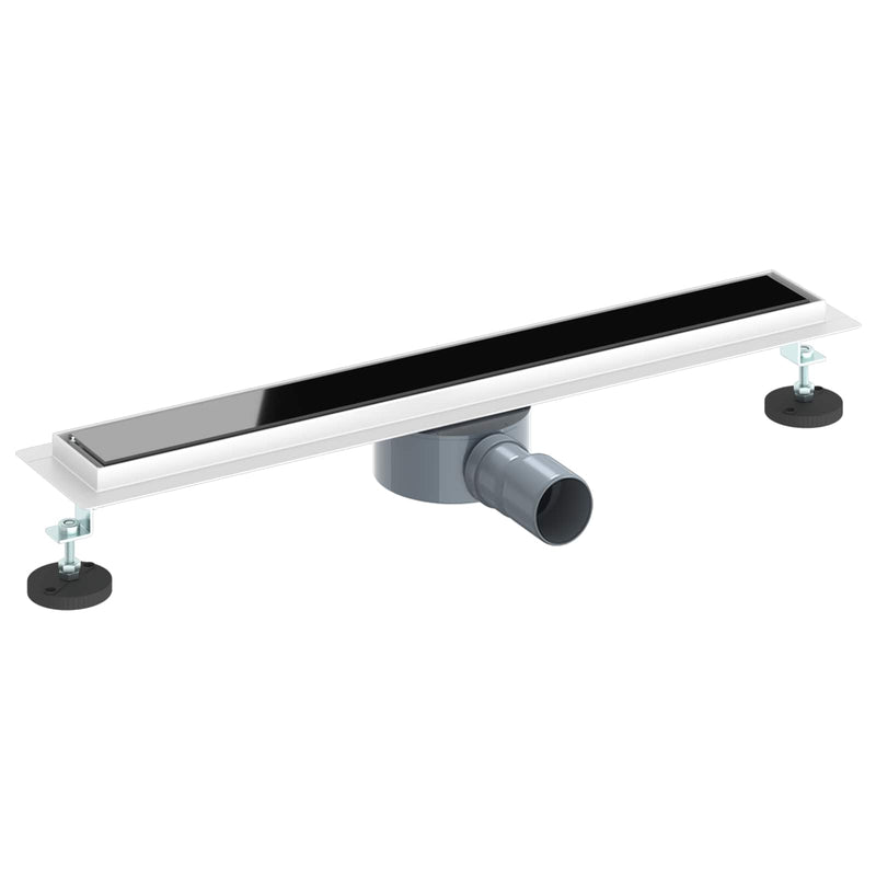 Afbeelding laden in galerijviewer, Vidaxl doucheafvoer glasdeksel met 360° sifon zwart 60 cm
