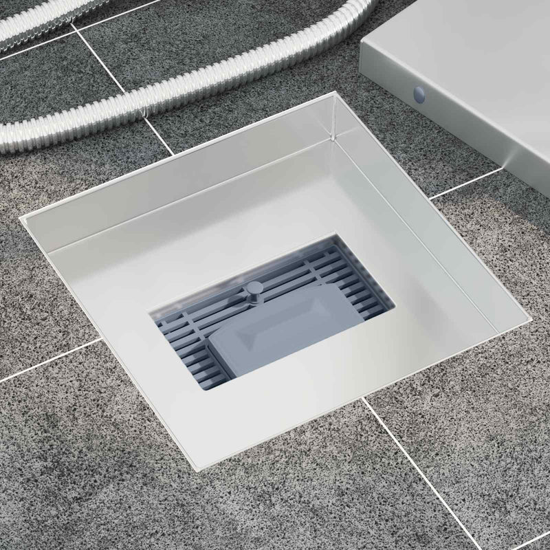 Afbeelding laden in galerijviewer, Vidaxl 2 in 1 doucheafvoer zilver 20 x 20 cm roestvrij staal 304

