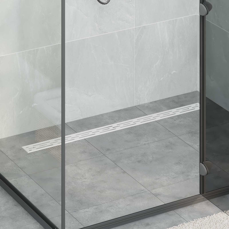 Afbeelding laden in galerijviewer, Vidaxl doucheafvoer glasdeksel met 360° sifon zilver 100 cm
