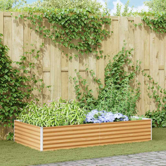 Vidaxl verhoogde plantenbak 195 x 100 x 36 cm gegalvaniseerd staal