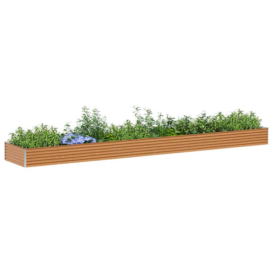 Vidaxl verhoogde plantenbak 582 x 100 x 36 cm gegalvaniseerd staal