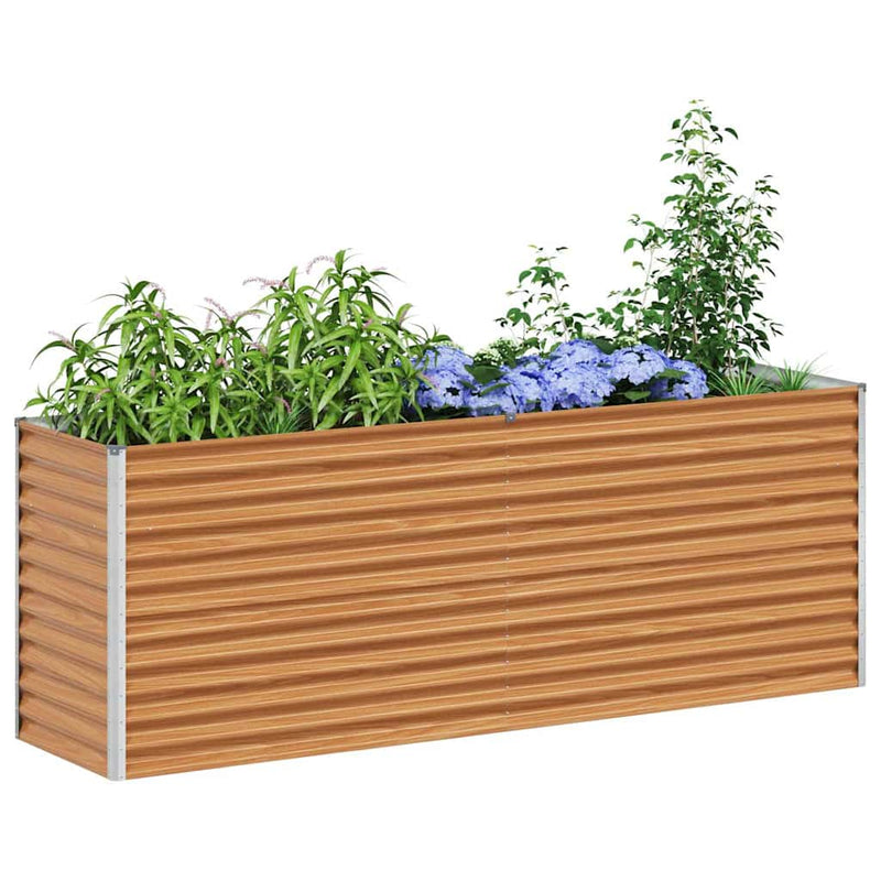 Afbeelding laden in galerijviewer, Vidaxl verhoogde plantenbak 195 x 50 x 68 cm gegalvaniseerd staal
