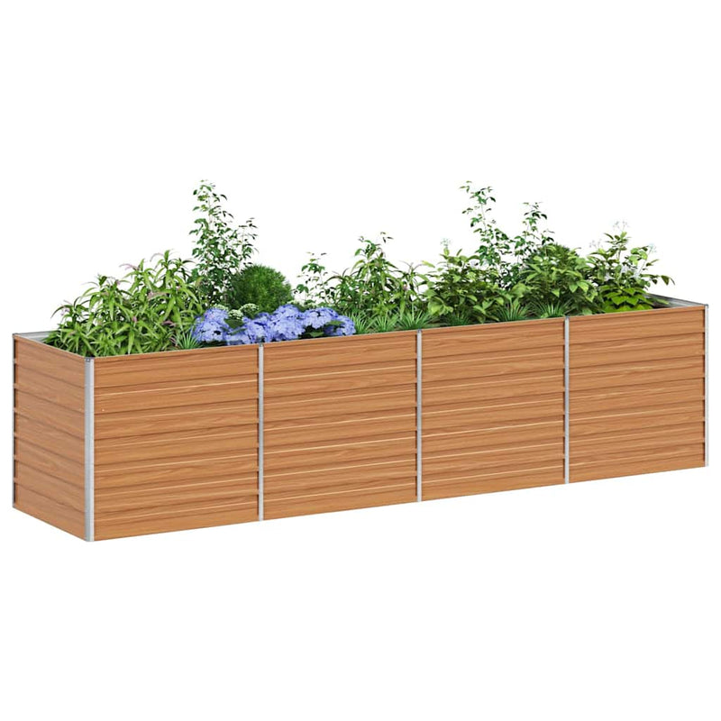 Afbeelding laden in galerijviewer, Vidaxl verhoogde plantenbak licht bruin 320 x 80 x 77 cm
