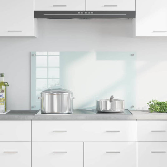Vidaxl keuken achterwand wit 90 x 50 cm gehard glas