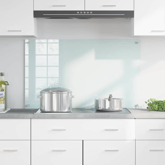 Vidaxl keuken achterwand wit 100 x 60 cm gehard glas