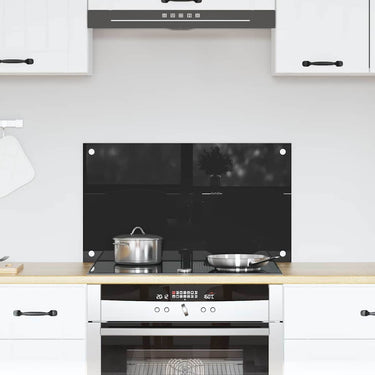 Vidaxl keuken achterwand zwart 70 x 40 cm gehard glas
