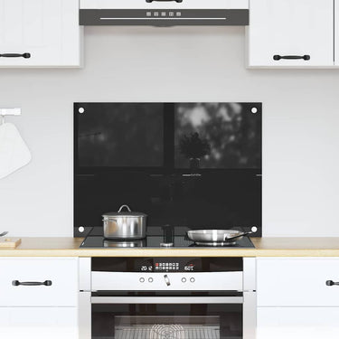 Vidaxl keuken achterwand zwart 70 x 50 cm gehard glas
