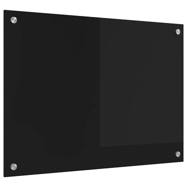 Vidaxl keuken achterwand zwart 70 x 50 cm gehard glas
