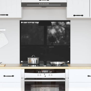 Vidaxl keuken achterwand zwart 70 x 60 cm gehard glas