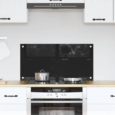 Vidaxl keuken achterwand zwart 80 x 40 cm gehard glas