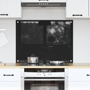 Vidaxl keuken achterwand zwart 80 x 60 cm gehard glas
