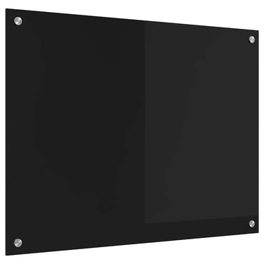 Vidaxl keuken achterwand zwart 80 x 60 cm gehard glas
