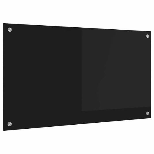 Vidaxl keuken achterwand zwart 90 x 50 cm gehard glas