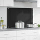 Vidaxl keuken achterwand zwart 90 x 60 cm gehard glas