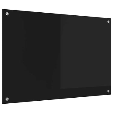 Vidaxl keuken achterwand zwart 90 x 60 cm gehard glas