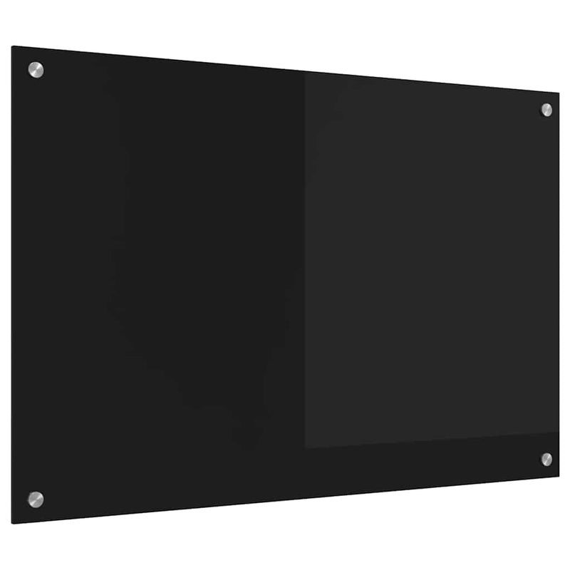 Afbeelding laden in galerijviewer, Vidaxl keuken achterwand zwart 90 x 60 cm gehard glas

