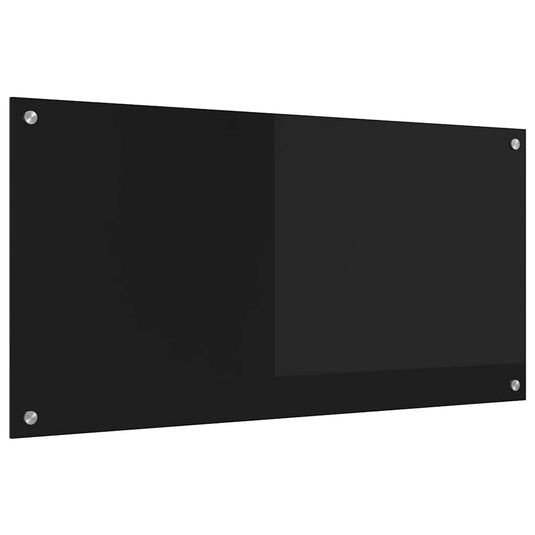 Vidaxl keuken achterwand zwart 100 x 50 cm gehard glas