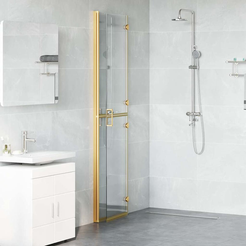 Afbeelding laden in galerijviewer, Vidaxl inloopdouchewand goud 90 x 6.5 x 190 cm
