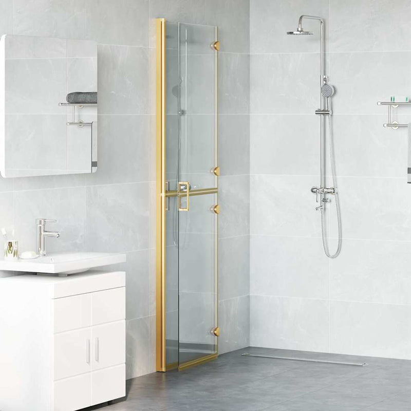 Afbeelding laden in galerijviewer, Vidaxl inloopdouchewand goud 90 x 6.5 x 190 cm
