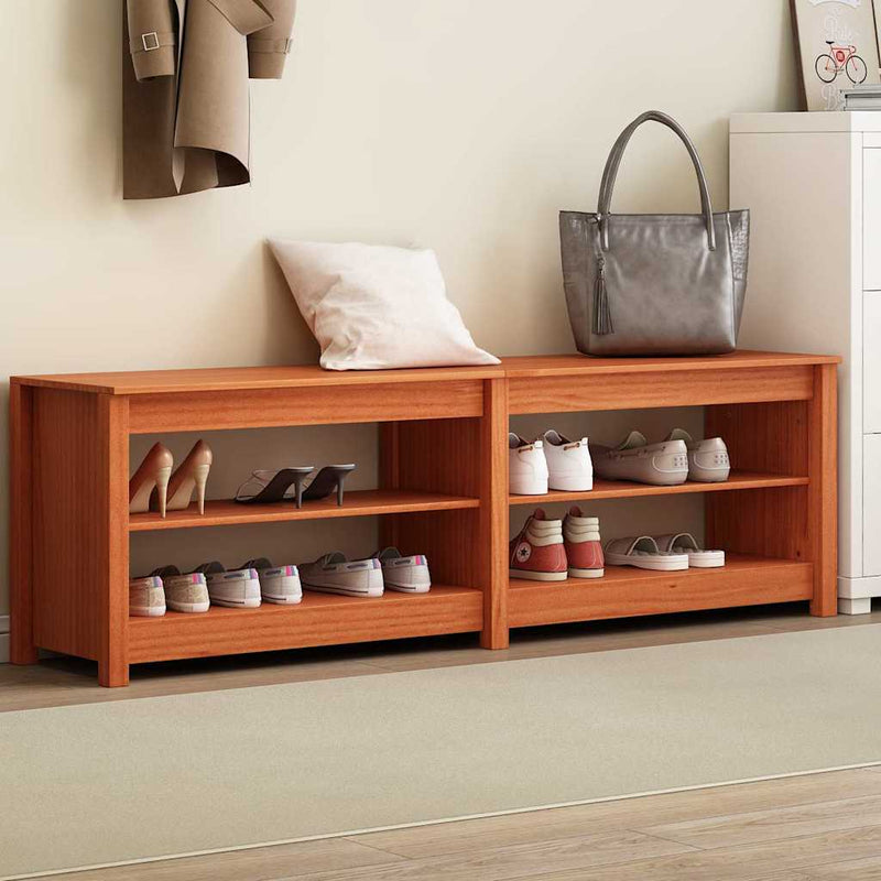 Afbeelding laden in galerijviewer, Vidaxl schoenenbank met plank met opslag wasbruin 160 x 36,5 x 50 cm
