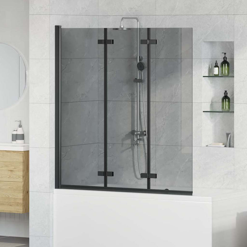 Afbeelding laden in galerijviewer, Vidaxl douche omhulsel zwart 130 x 138 cm esg-glas en aluminium
