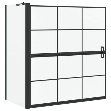 Vidaxl bad douchescreen zwart en transparant 116 x 68 x 128 cm