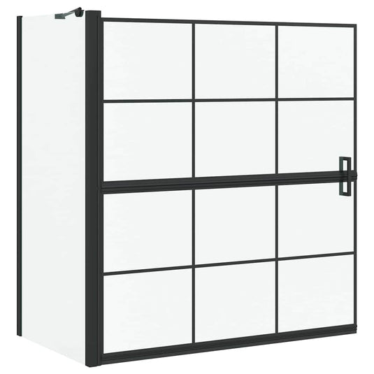 Vidaxl bad douchescreen zwart en transparant 116 x 68 x 128 cm