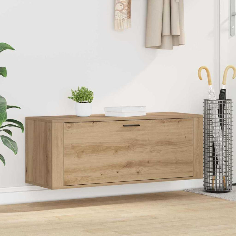 Afbeelding laden in galerijviewer, Vidaxl schoenenkast met plank artisanaal eikenkleurig 100 x 35 x 38 cm
