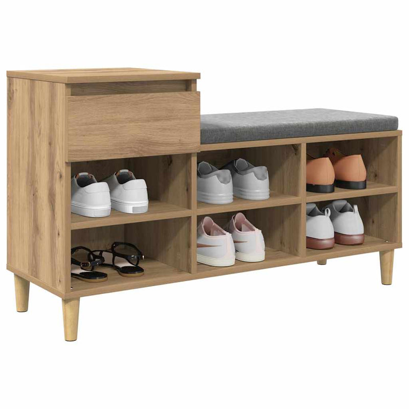 Afbeelding laden in galerijviewer, Vidaxl schoenenkast artisan eiken 102 x 36 x 60 cm bewerkt hout
