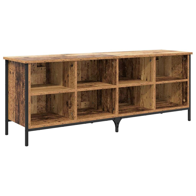 Afbeelding laden in galerijviewer, Vidaxl schoenenkast oud hout 131 x 35 x 50 cm gemonteerd hout en ijzer
