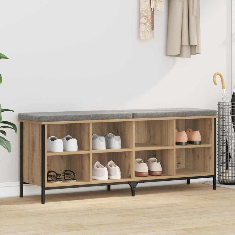 Afbeelding laden in galerijviewer, Vidaxl schoenenkast met plank artisan eiken 131 x 35 x 50 cm
