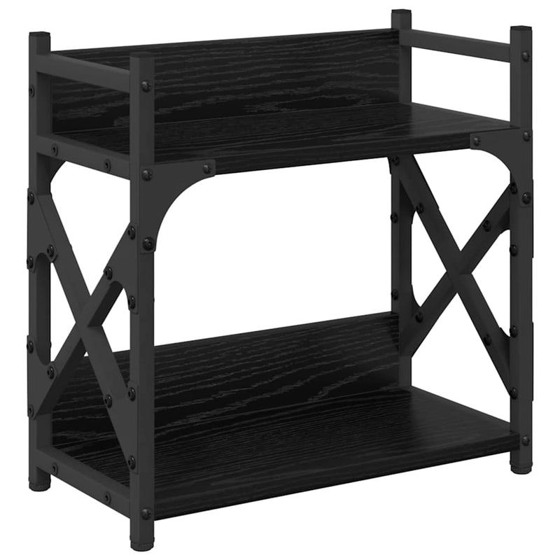 Afbeelding laden in galerijviewer, Vidaxl printerstand zwart eiken 40 x 20 x 40 cm bewerkt hout

