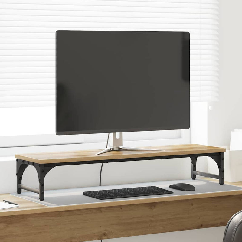 Afbeelding laden in galerijviewer, Vidaxl monitor stand artisan eiken 85 x 23 x 15,5 cm bewerkt hout

