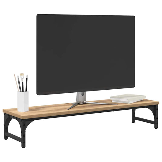 Vidaxl monitor stand artisan eiken 85 x 23 x 15,5 cm bewerkt hout
